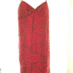 Embellished Coral Short Dress